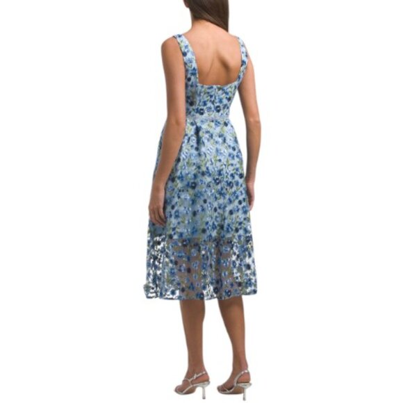 ADRIANNA PAPELL Sleeveless Floral Lace Cocktail Dress - Picture 2 of 5